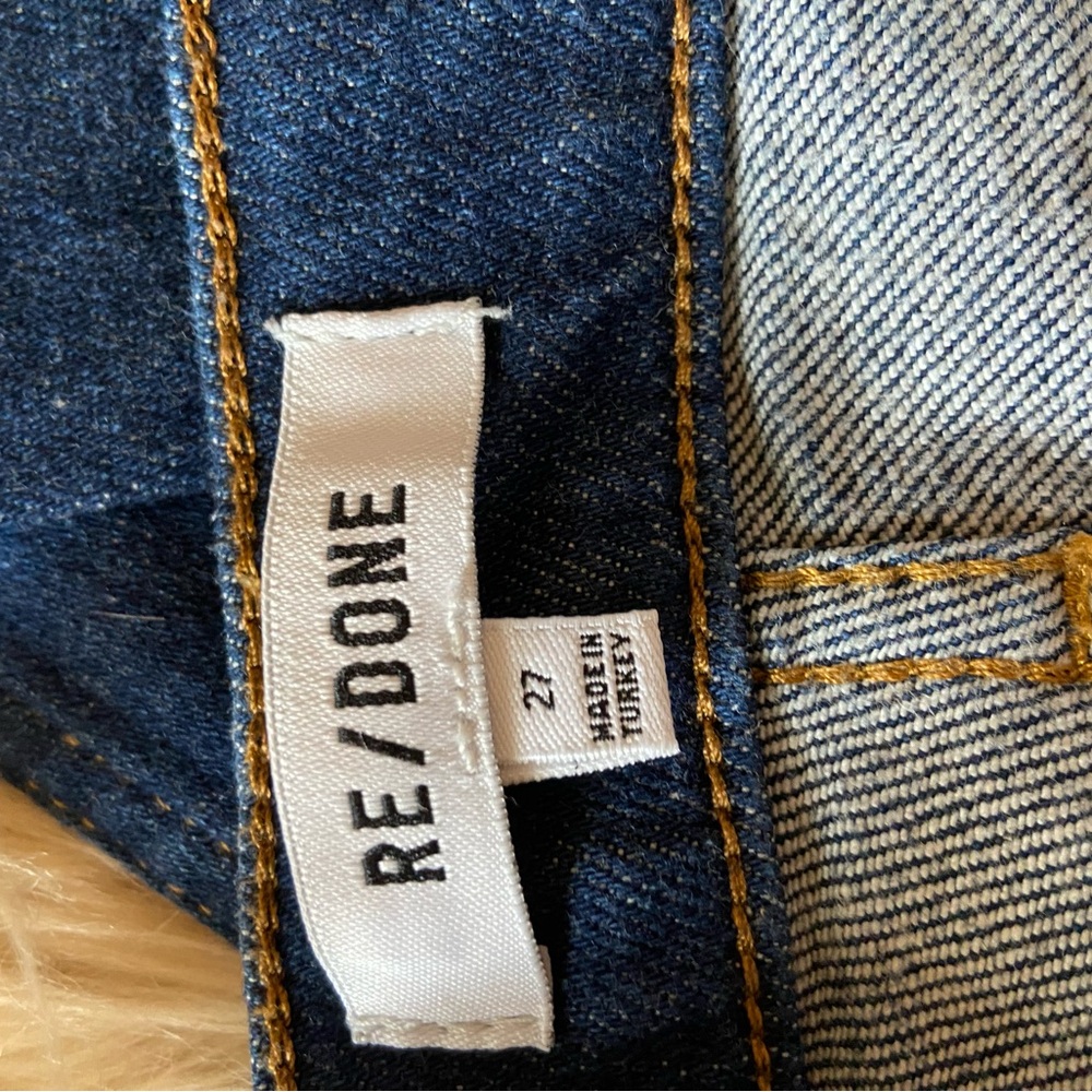 Re/Done High Rise Dark Blue Jeans - Picture 5 of 7